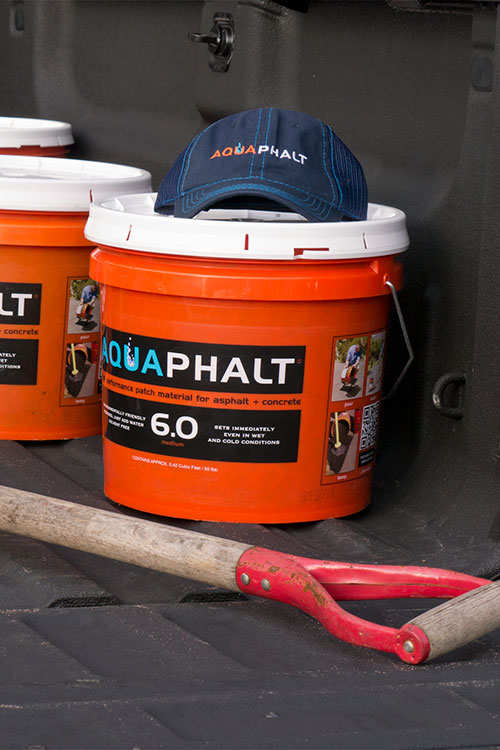 Aquaphalt in buckets