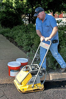 Aquaphalt tamping